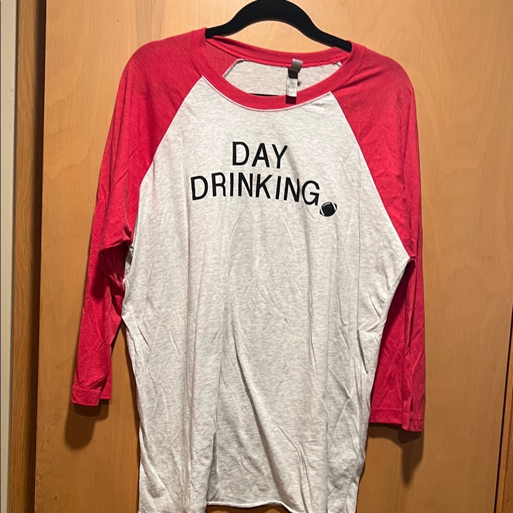 Next Level Apparel Red and White Tee